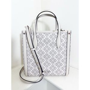 Kate spade flower coated canvas rowan medium north south tote